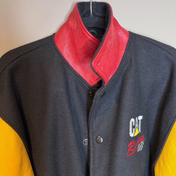 Vintage "CAT Racing" Jacket | Caterpillar | Authentic Leather & Wool | Medium - Picture 5 of 9